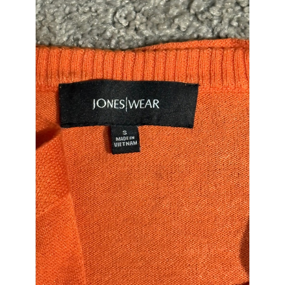 Jones Wear Womens Orange Open Front Draped Cardigan Sweater Size S Rayon Blend - Picture 2 of 9